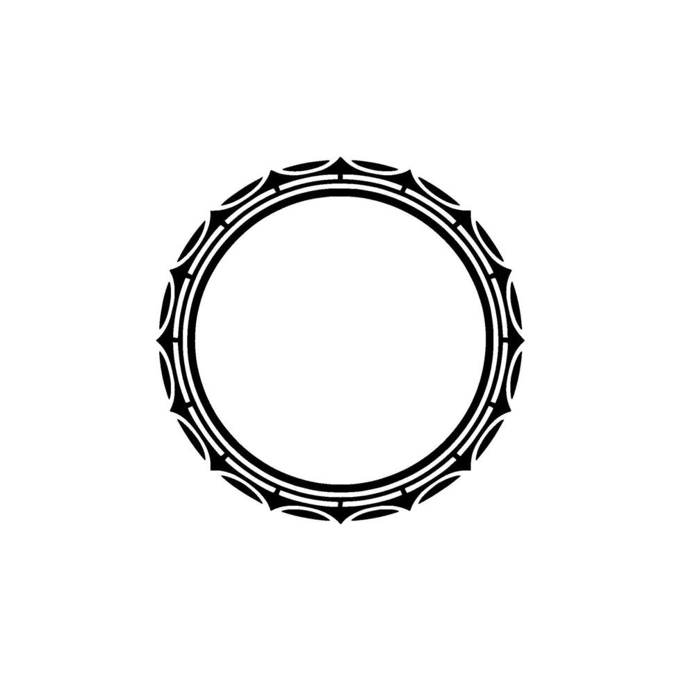 Intricate Tribal Circle Frame, Minimalist vector
