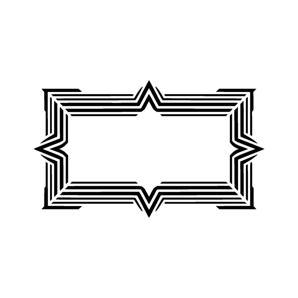Geometric Deco Frame, Minimalist, Elegant Border, Lines vector