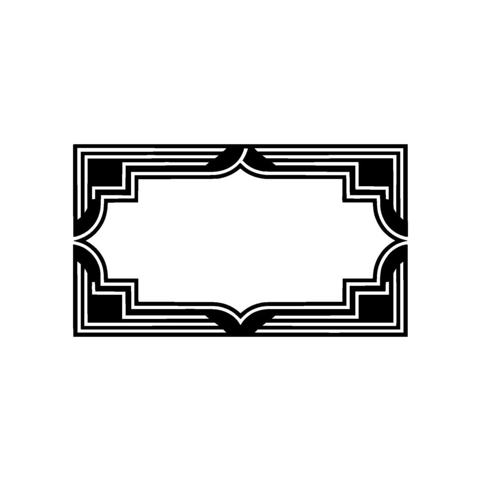 Art Deco Frame, Geometric Ornament, Elegant Border, Vintage vector