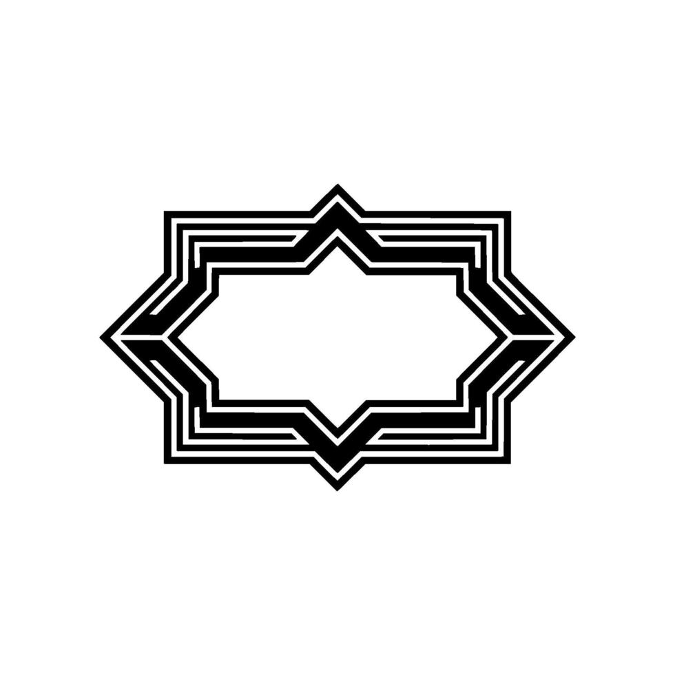 Geometric Deco Frame, Minimalist, Elegant Border, Hexagon vector