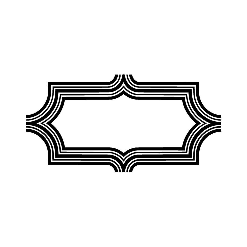 Geometric Deco Frame, Elegant Outline, Minimalist vector