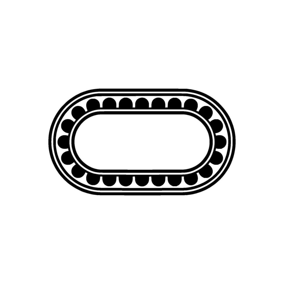 Minimalist Oval Emblem with Floral Border Modern Element vector