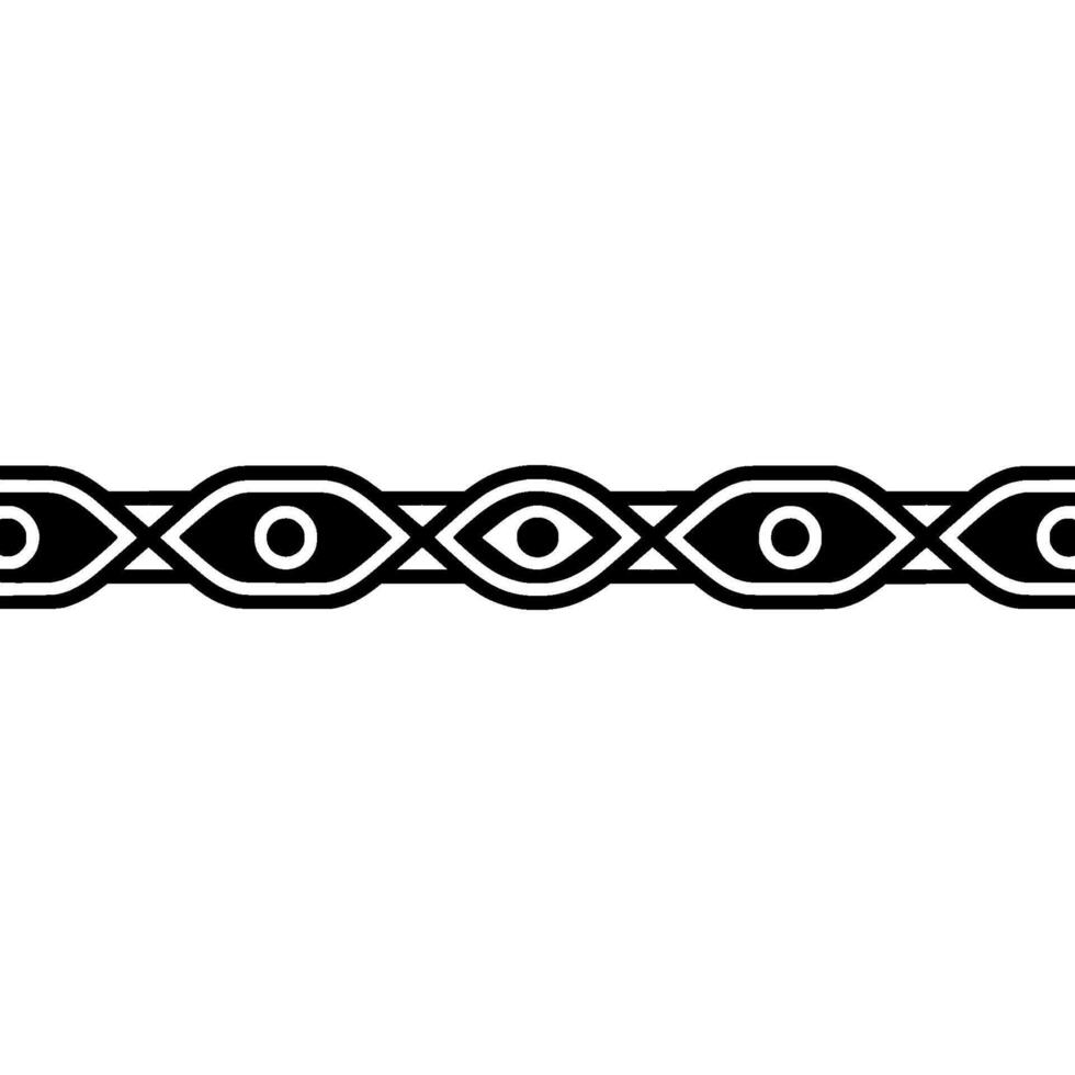 Geometric Eye Border, Stylized Tribal vector