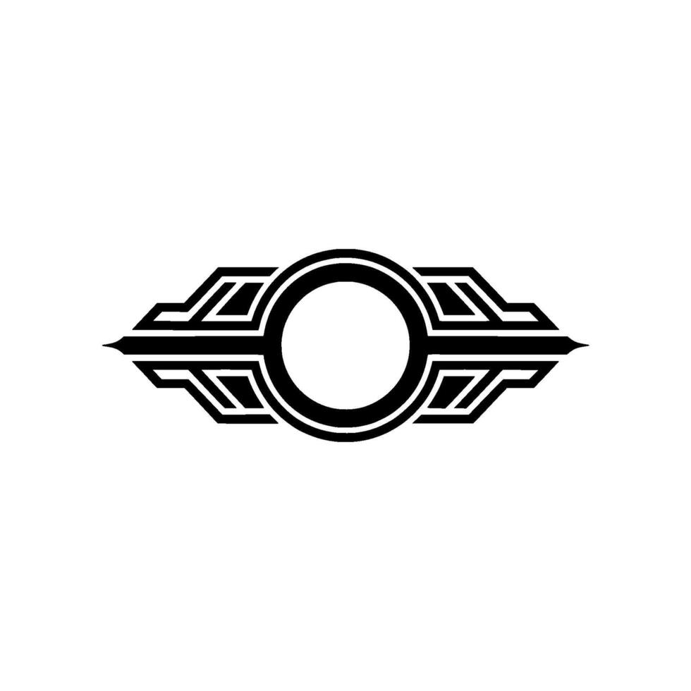 Geometric Tribal Emblem, Modern Abstract, Circular vector