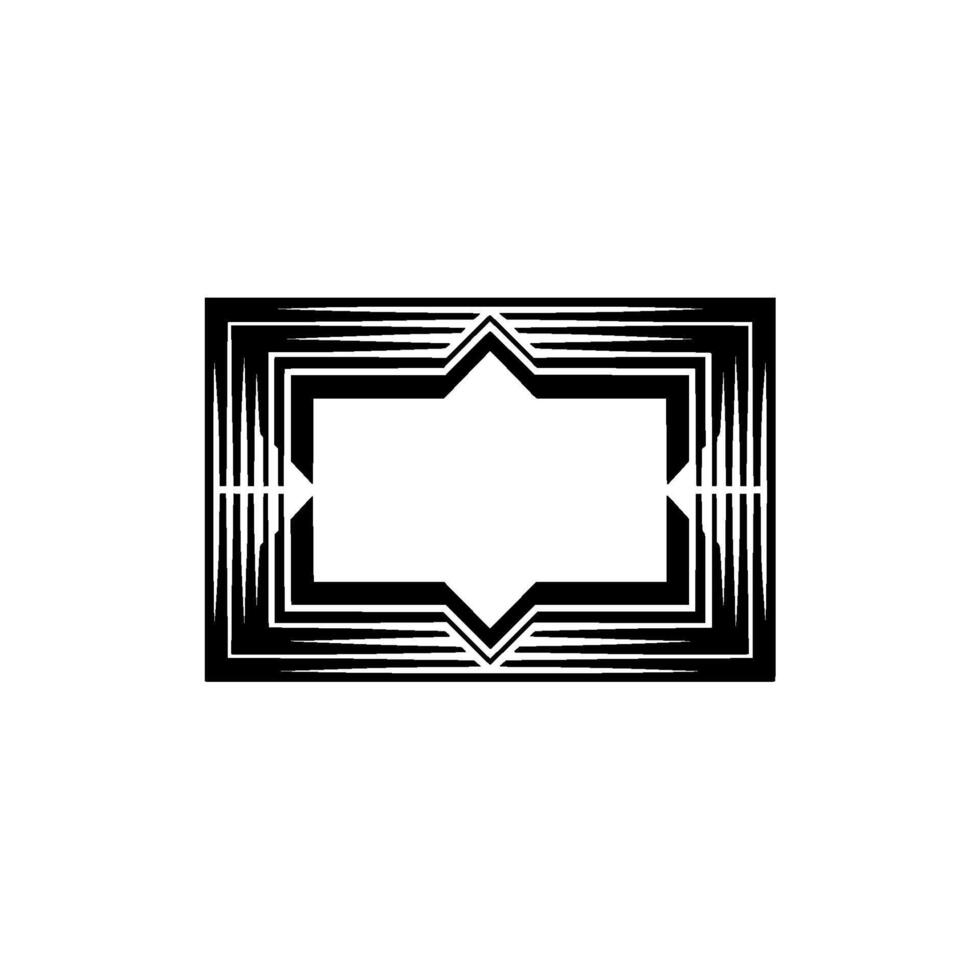 Geometric Deco Frame, Minimalist, Rectangle vector