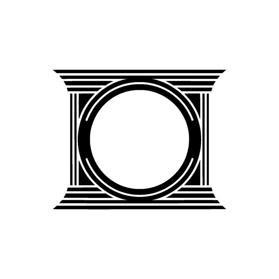 Geometric Circle Frame, Art Deco Style, Minimalist, Minimalism vector