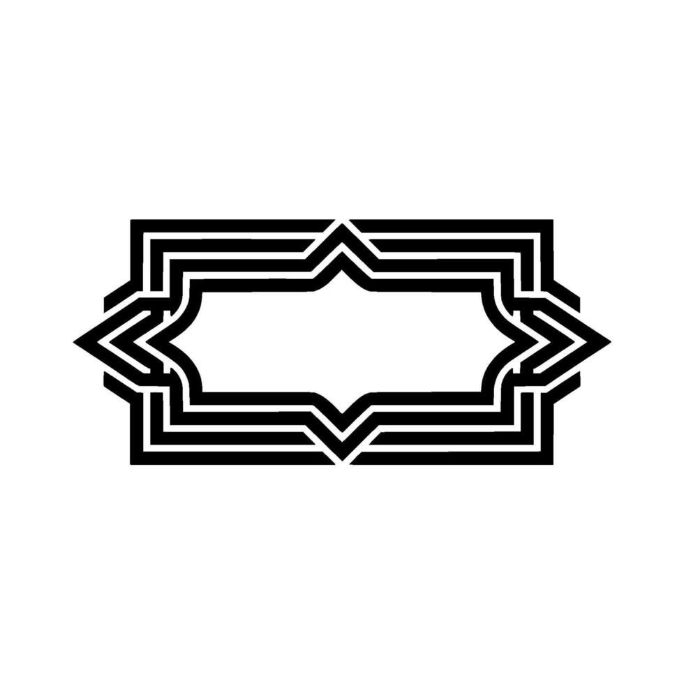 Geometric Deco Frame, Layered Black vector