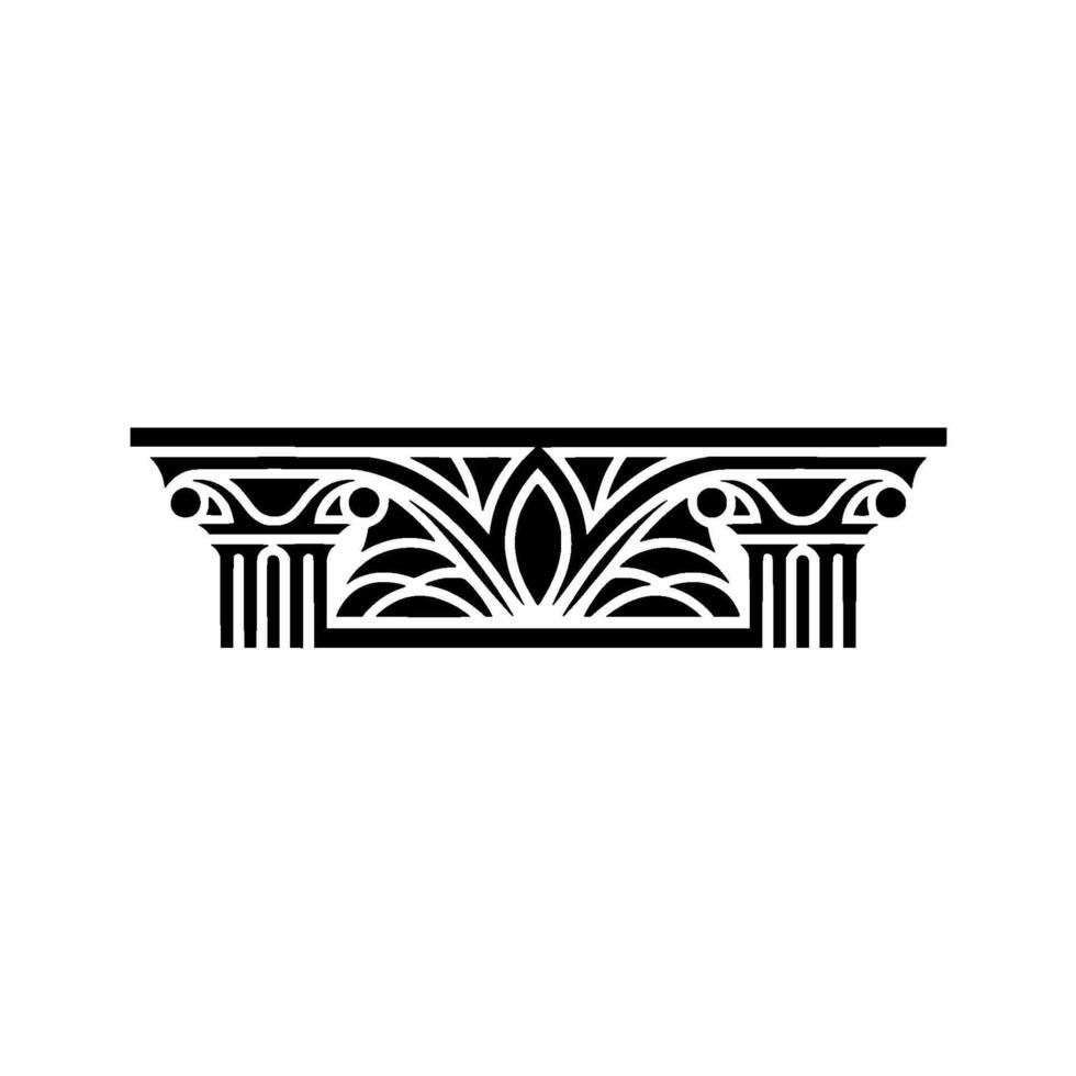 Art Deco Capital Ornament, Geometric vector