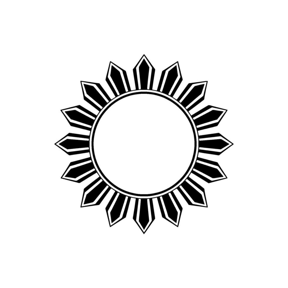 Geometric Sunburst, Minimalist Emblem, Radiant vector