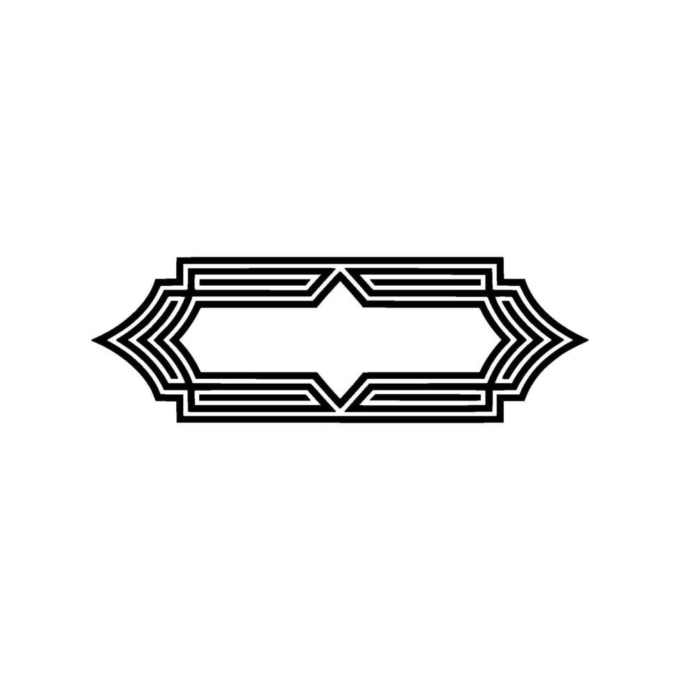 Geometric Deco Frame, Elegant Outline, Vintage, Art deco vector