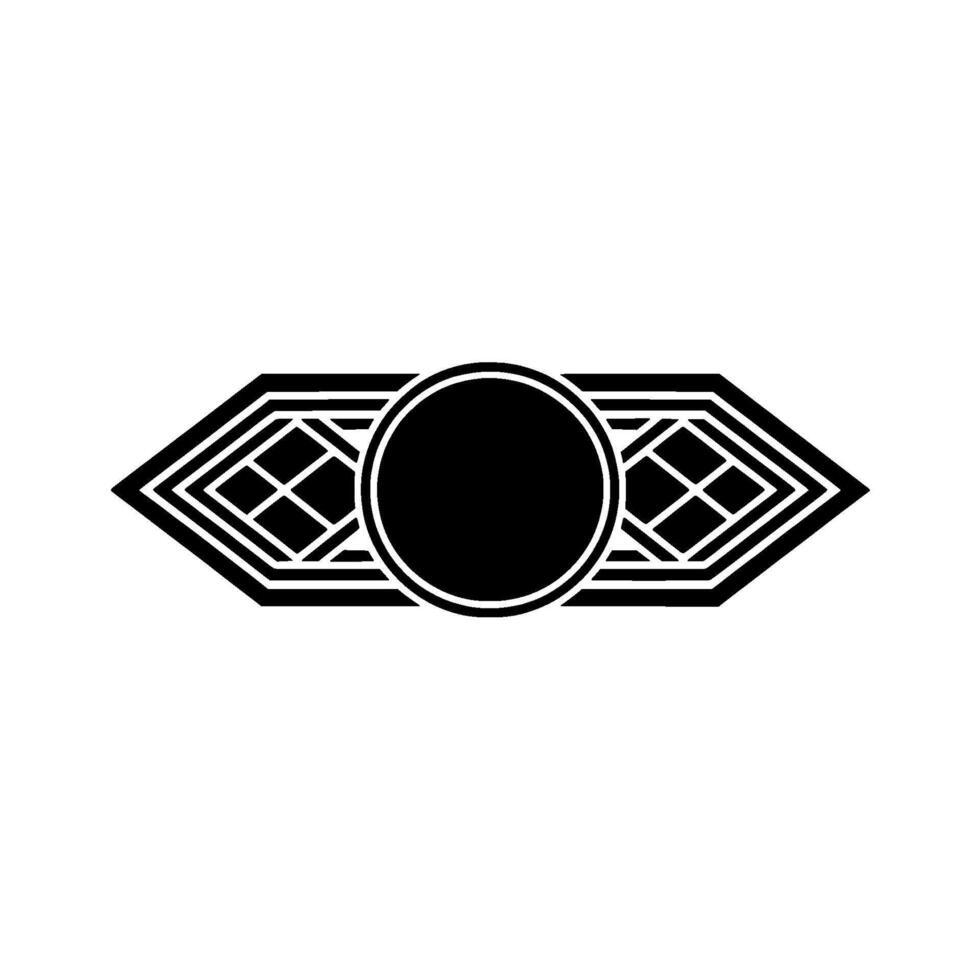 Geometric Deco Emblem, Minimalist, Circular Focal Point vector