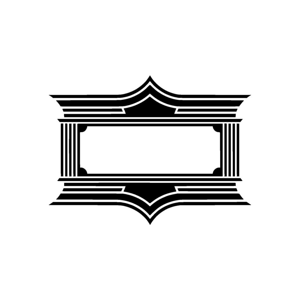 Art Deco Shield Emblem, Elegant Vintage vector