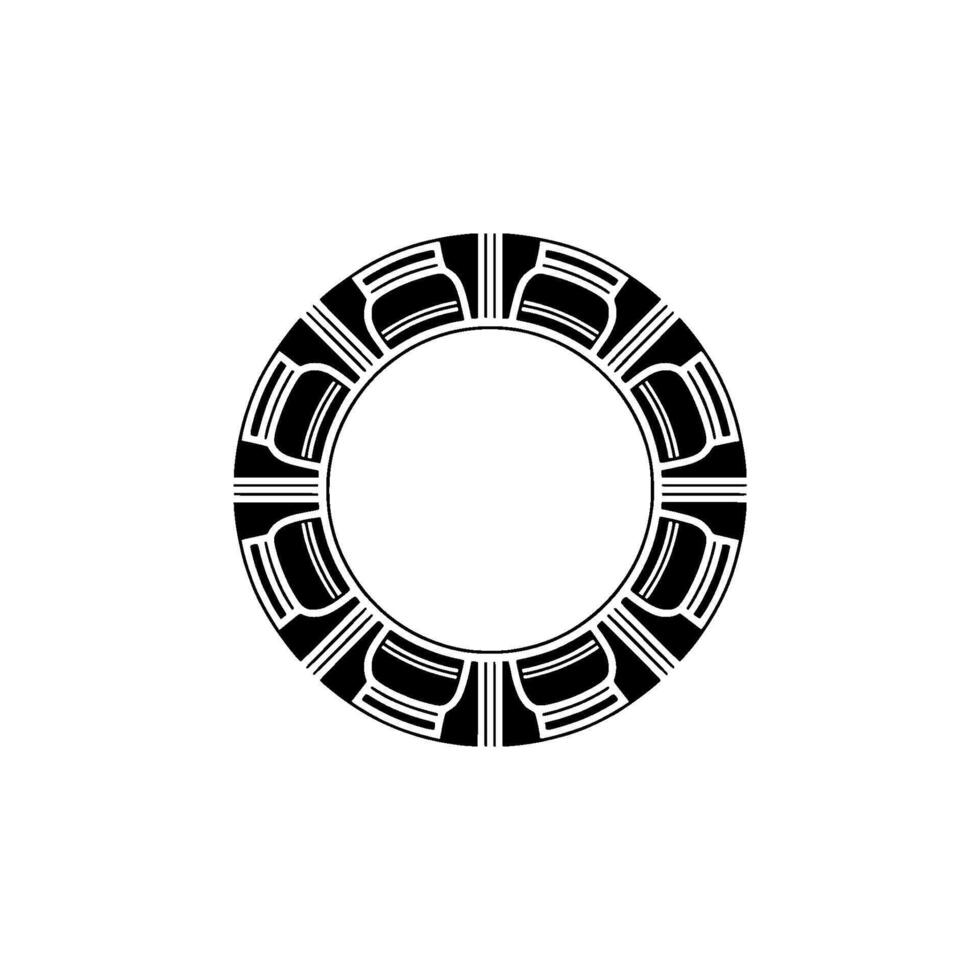Geometric Circle Emblem, Minimalist, Circular Motif, Retro vector