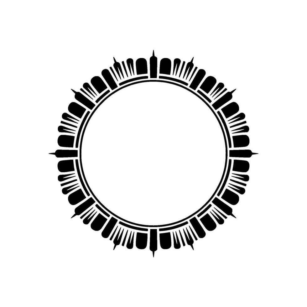 Geometric Crown Frame, Minimalist, Circular Motif vector