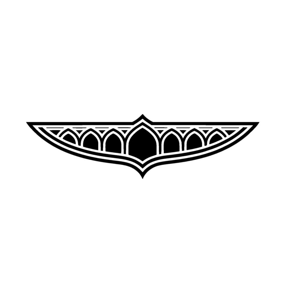 Gothic Arch Emblem, Vintage Silhouette, Architectural Detail vector