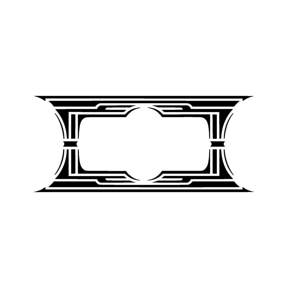 Geometric Deco Frame, Minimalist, Elegant Outline, Symmetrical vector