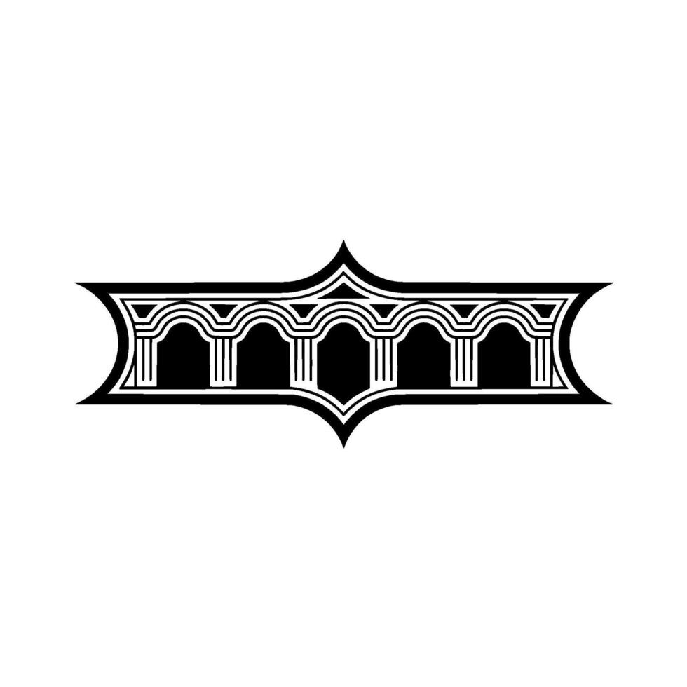 Geometric Archway Emblem, Art Deco Style vector