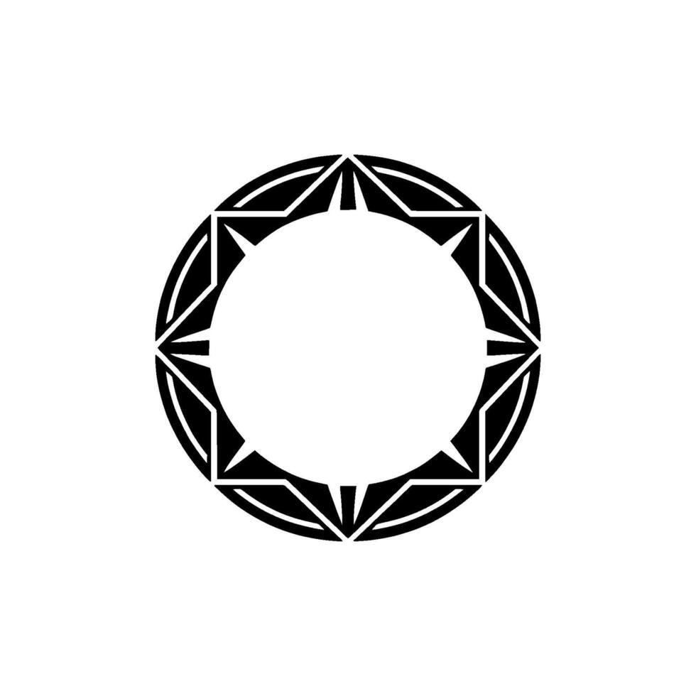 Geometric Circle Emblem, Minimalist, Abstract Pattern vector
