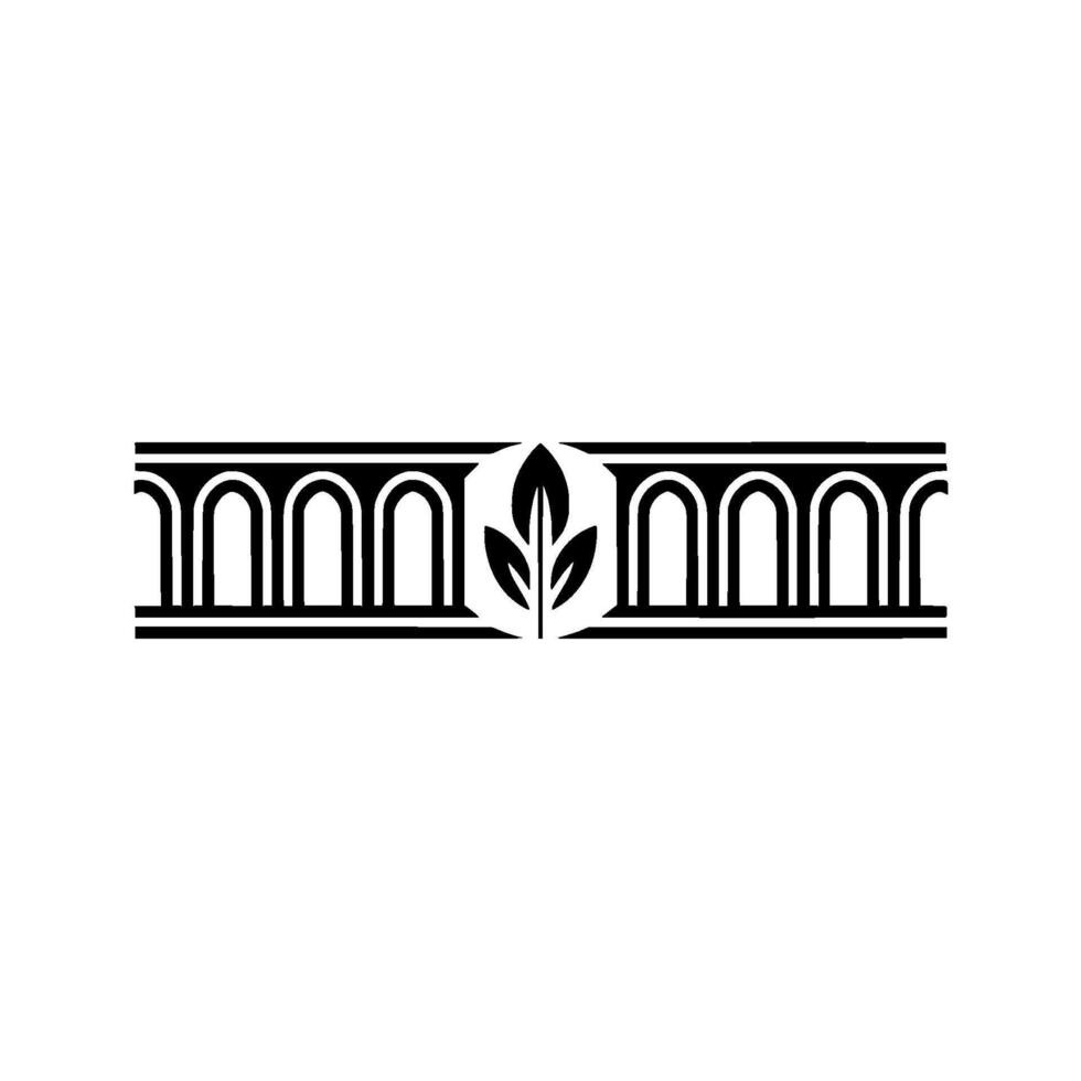Art Deco Botanical Emblem, Elegant Minimalist vector
