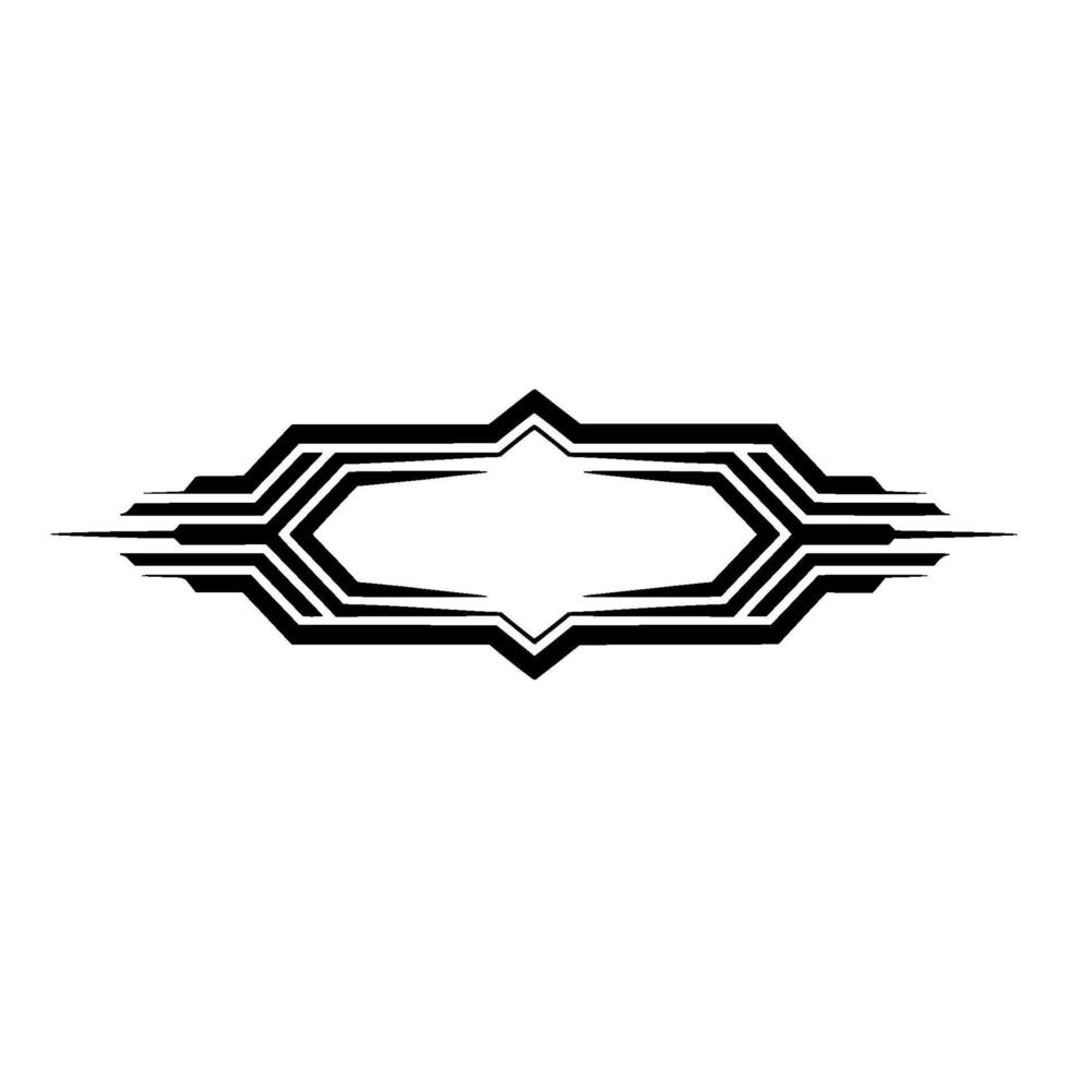 Geometric Deco Border, Streamlined, Minimalist Ornament vector