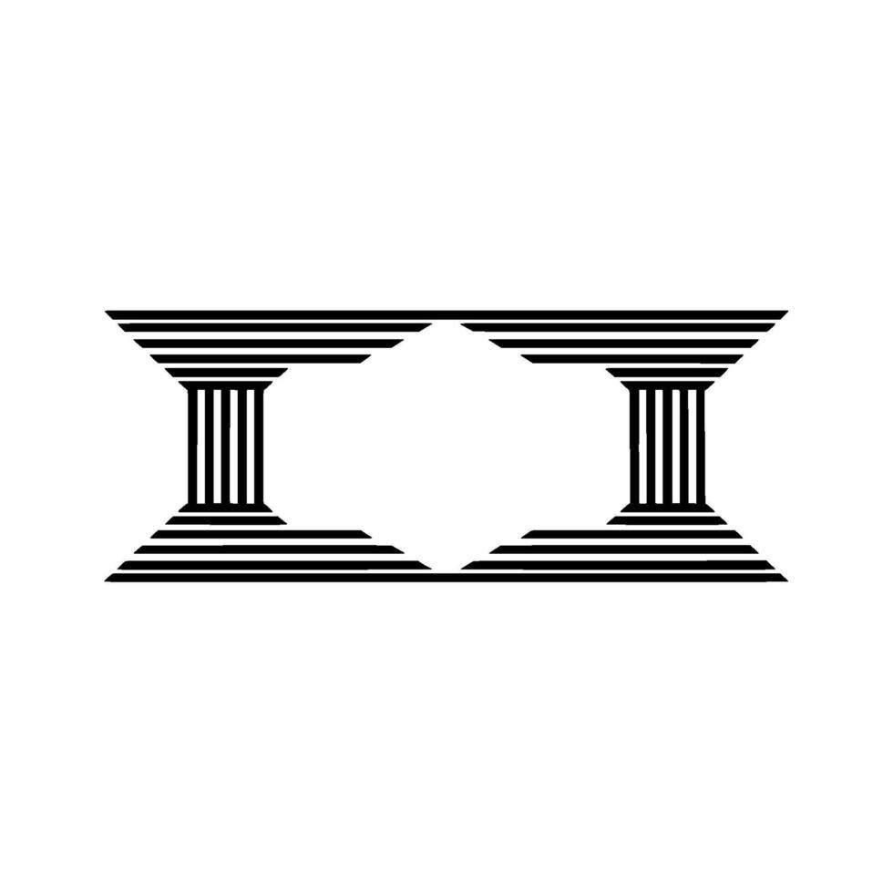 Geometric Temple, Minimalist, Linear Structure vector