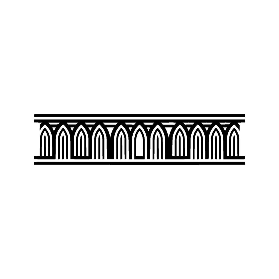 Art Deco Geometric Border, Streamlined vector