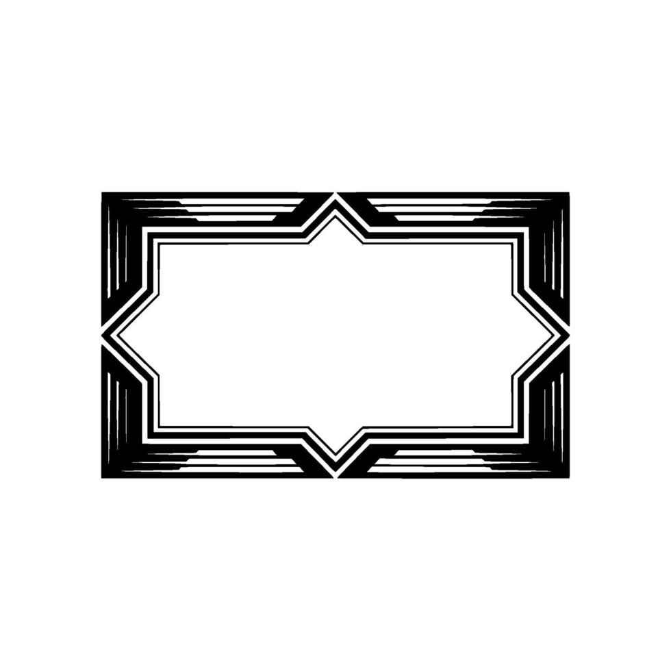 Art Deco Geometric Frame, Elegant Border, Retro vector