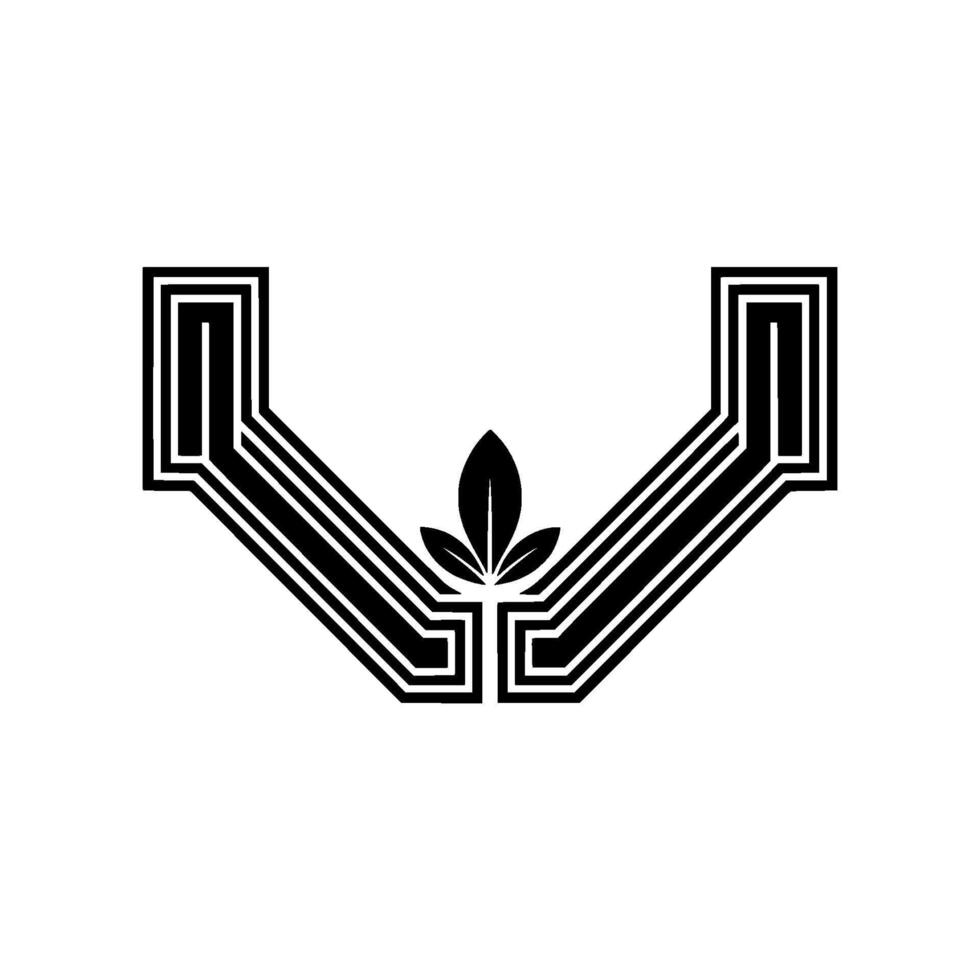 Geometric Leaf - Modern Emblem vector