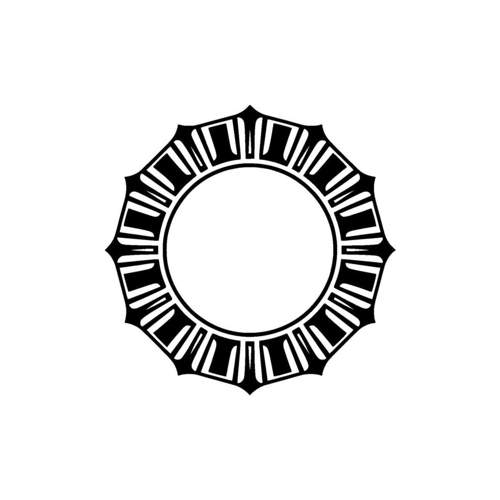 Art Deco Circular Emblem, Geometric Ornamentation vector