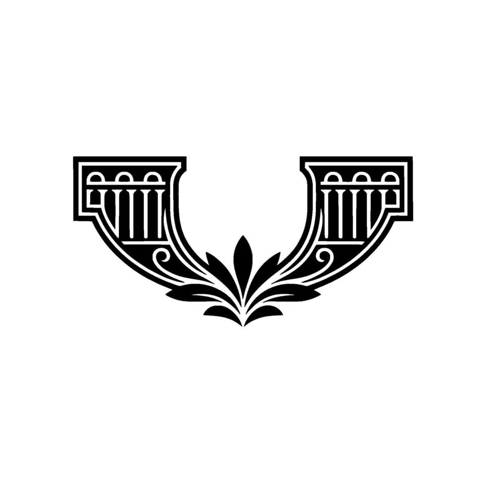 Art Deco Winged Ornament, Vintage Elegance vector