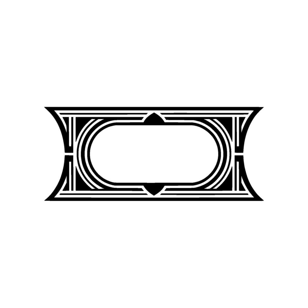 Art Deco Ornament, Geometric Frame, Elegant, Symmetry vector
