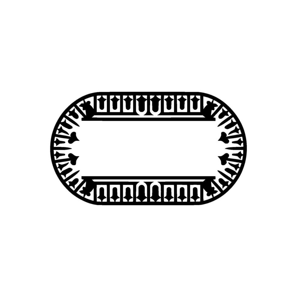 Elegant Oval Frame, Intricate Ornamentation, Minimalist, Geometric vector