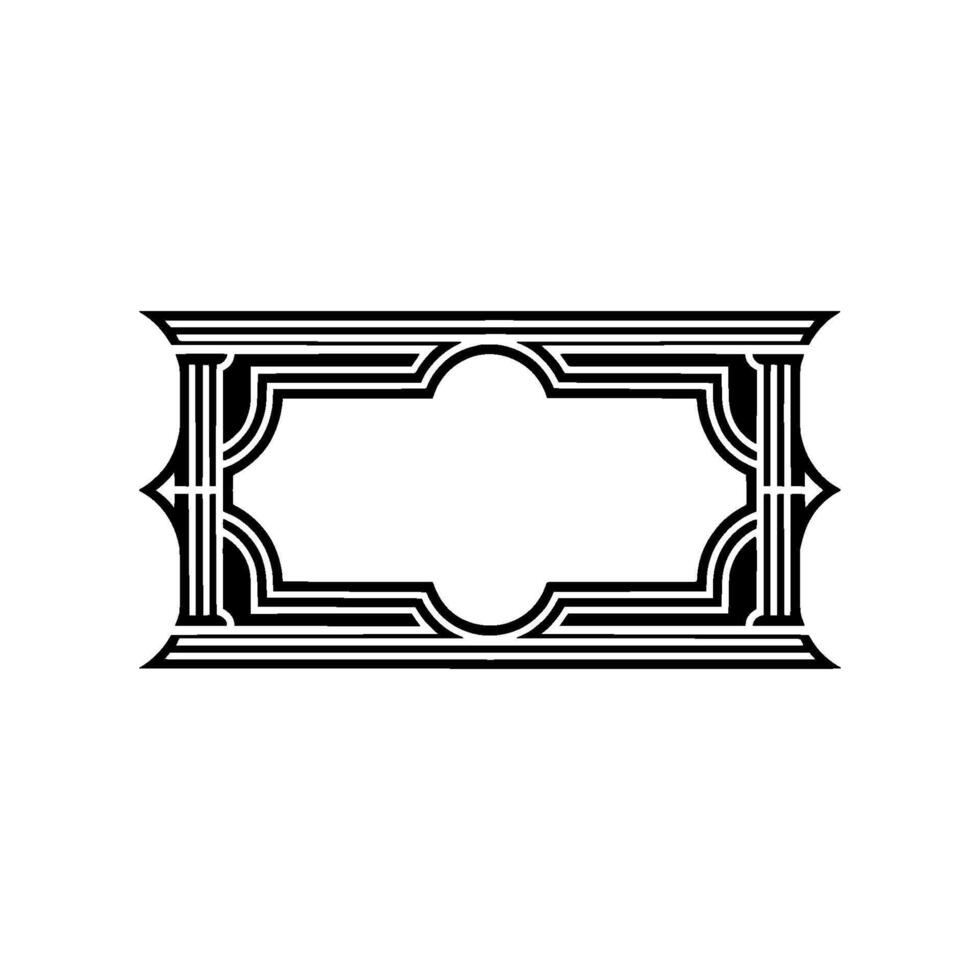 Art Deco Frame, Geometric Ornament, Elegant Border, Vintage, Linear vector