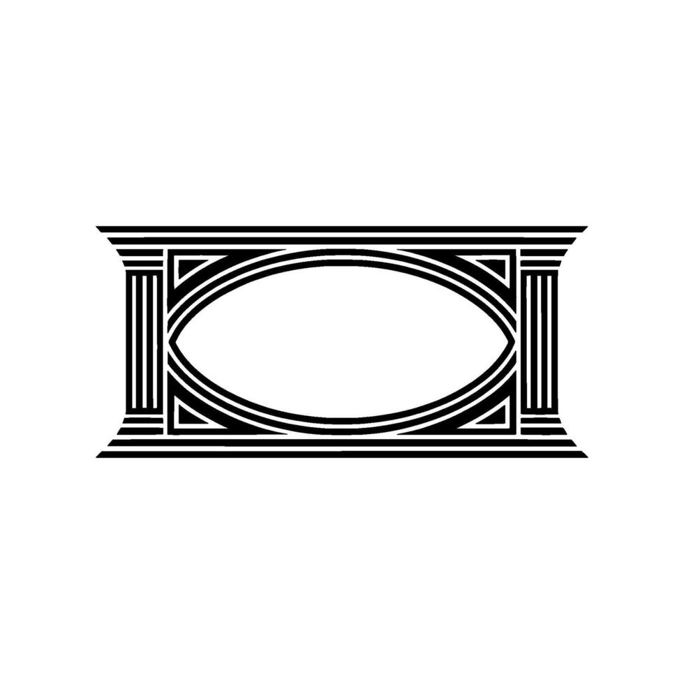 Geometric Deco Frame, Minimalist, Ornament vector