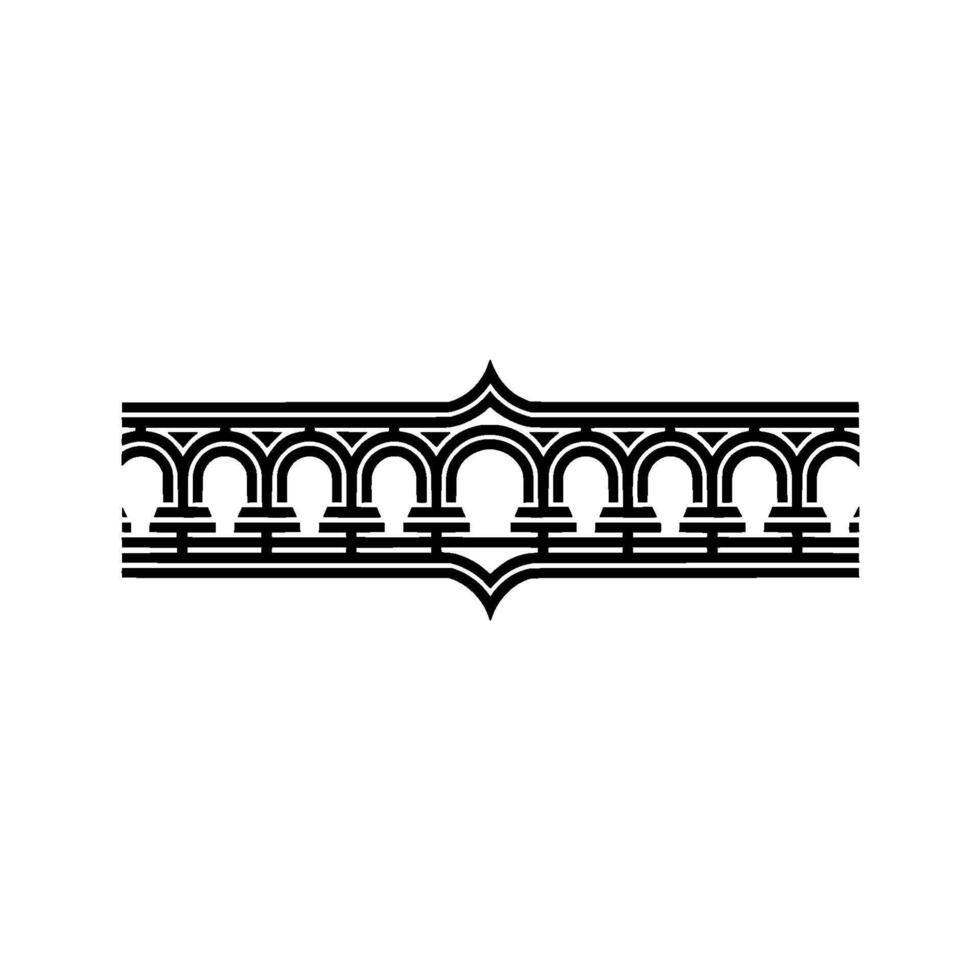 Art Deco Border, Elegant Line Art, Vintage vector