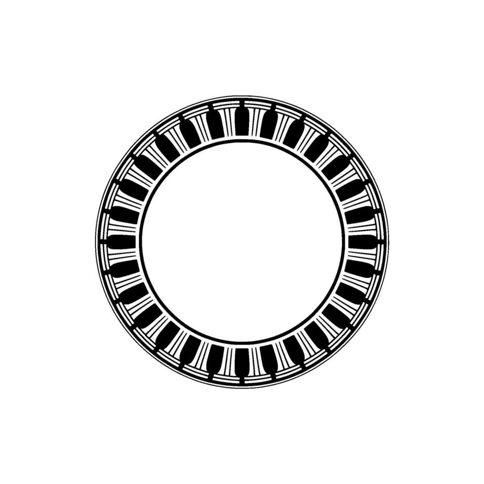 Circular Piano Key Motif, Minimalist vector
