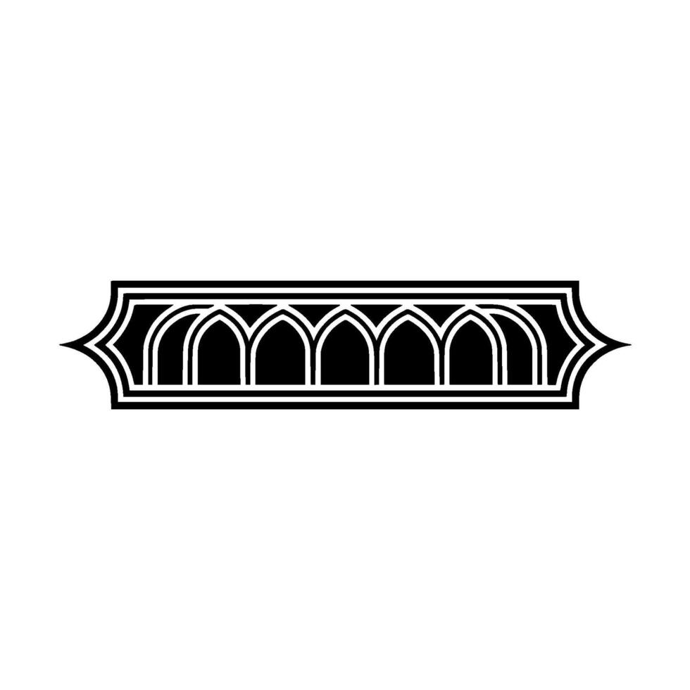Gothic Arch Ornament, Elegant Border, Vintage vector