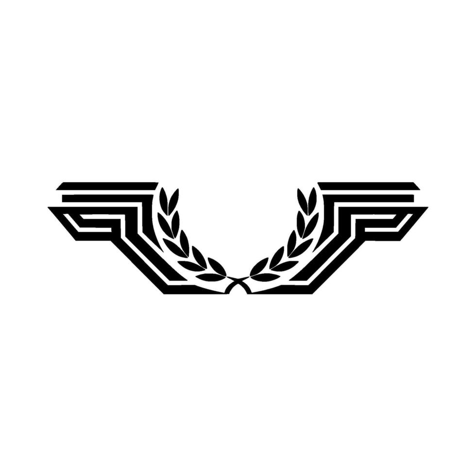 Geometric Laurel Emblem, Modern Minimalist vector