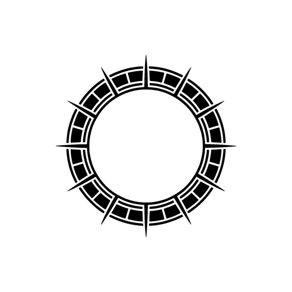 Geometric Portal, Minimalist Circle, Dark Outline, Abstract vector