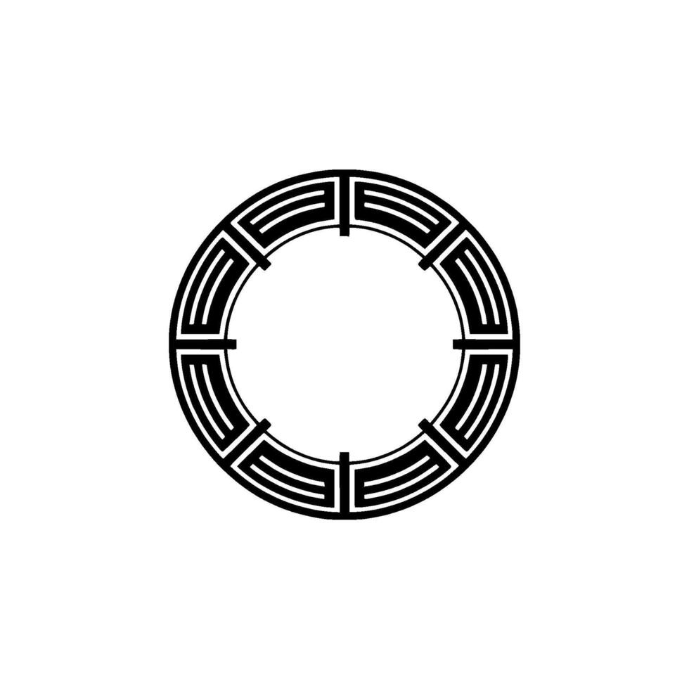 Geometric Circle Emblem, Minimalist, Circular Motif - Pattern vector