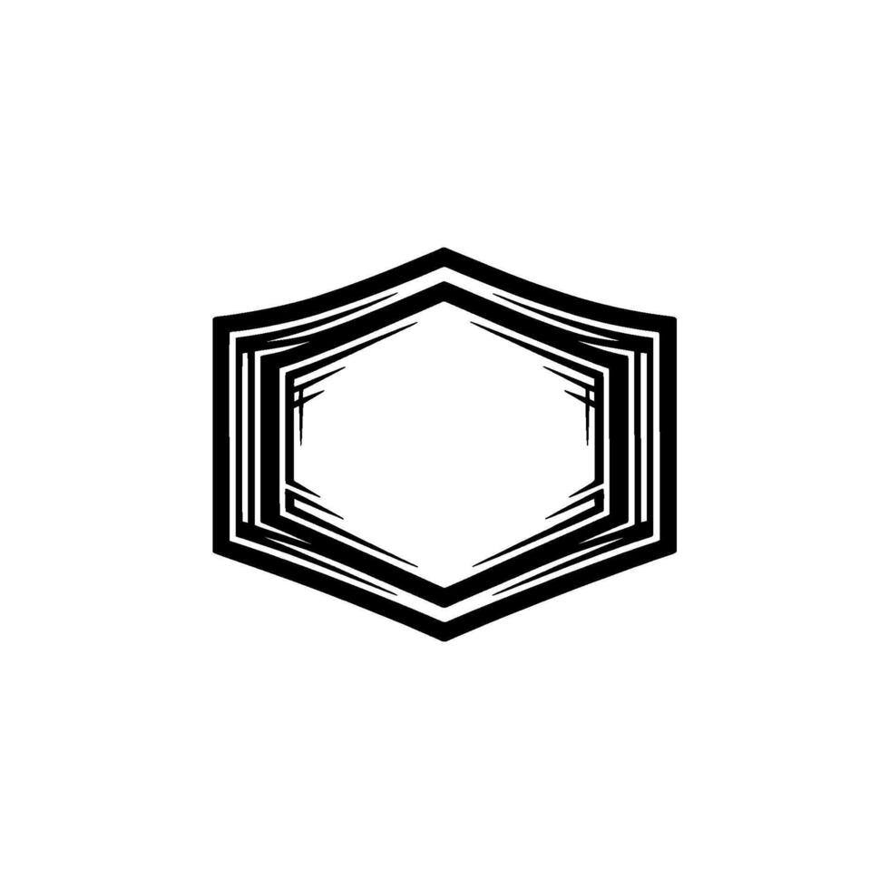 Geometric Hexagon Frame, Minimalist, Modern Emblem vector