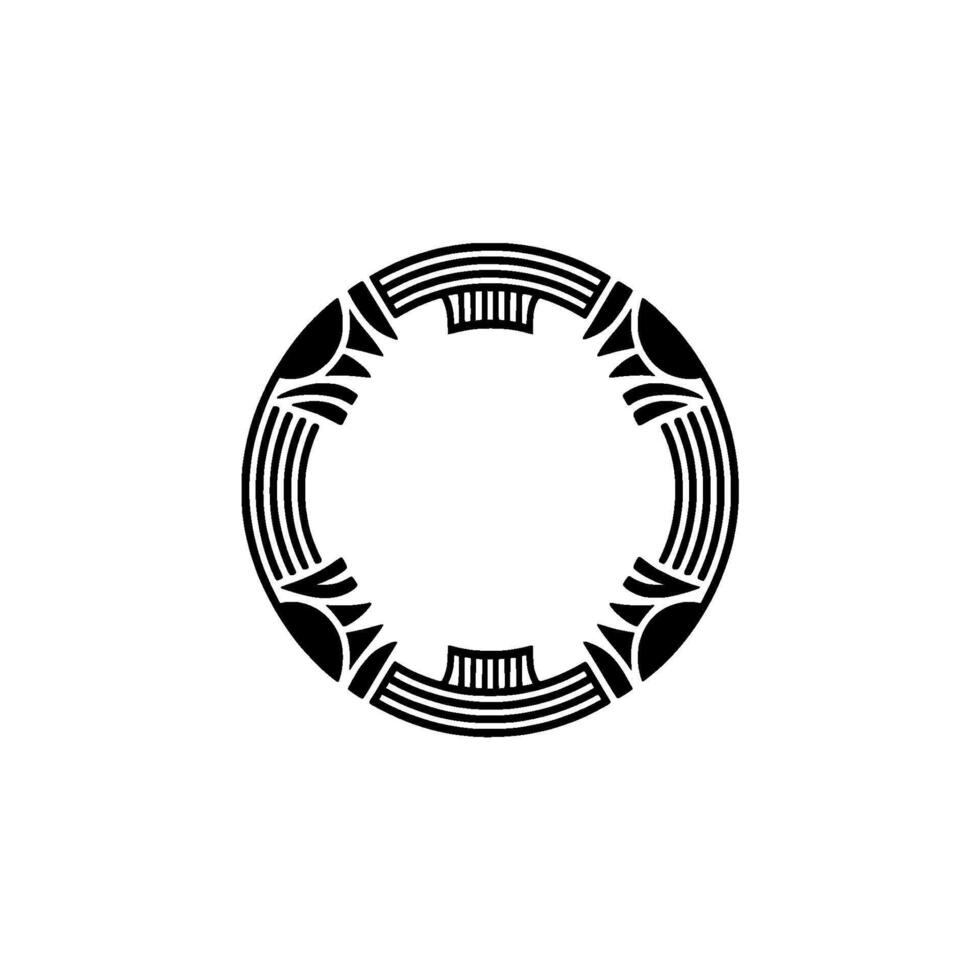 Geometric Circle Emblem, Art Deco Inspired vector