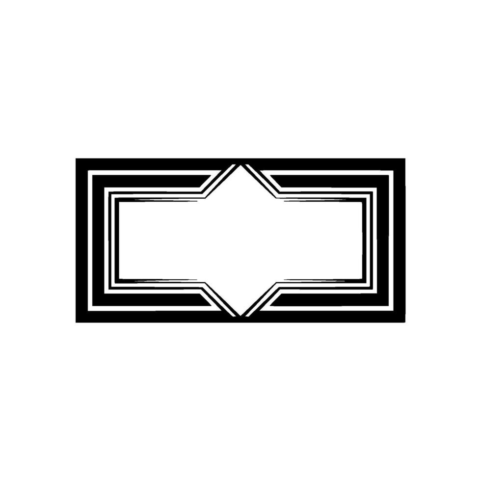 Geometric Deco Frame, Minimalist, Monochrome vector