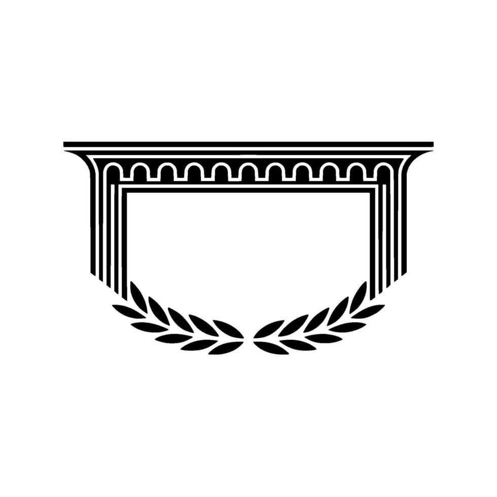 Art Deco Shield with Laurel Wreath - Elegant Element vector