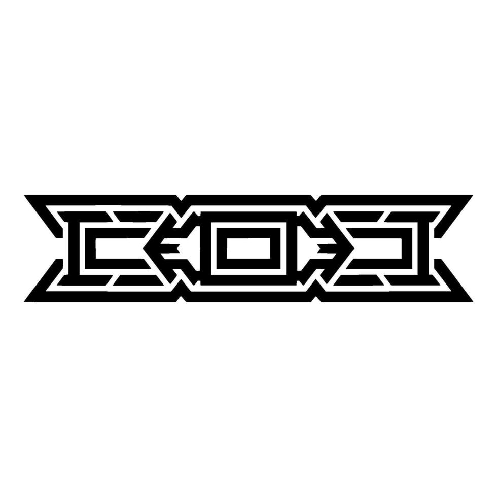 Geometric Tribal Emblem, Modern Abstract, Outline vector