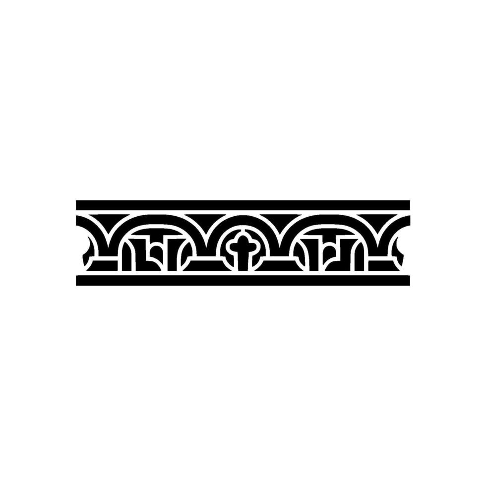 Intricate Black Border, Moorish Ornament, Decorative Band vector