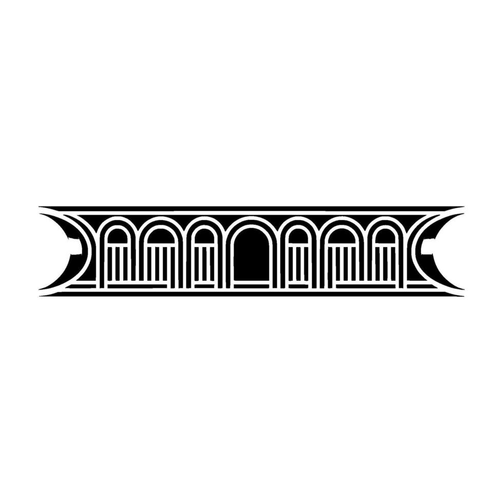Geometric Moon Phases, Art Deco Border, Minimalist vector