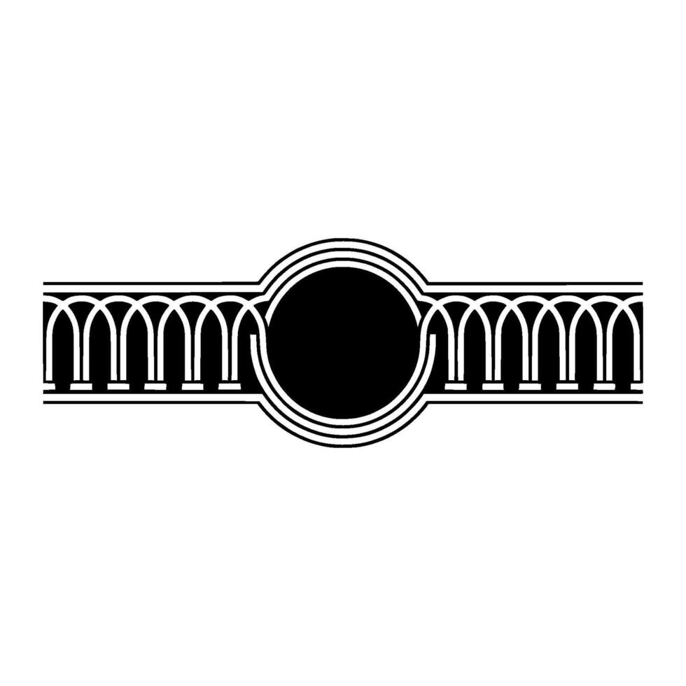 Geometric Archway Ornament, Circular Focal Point vector