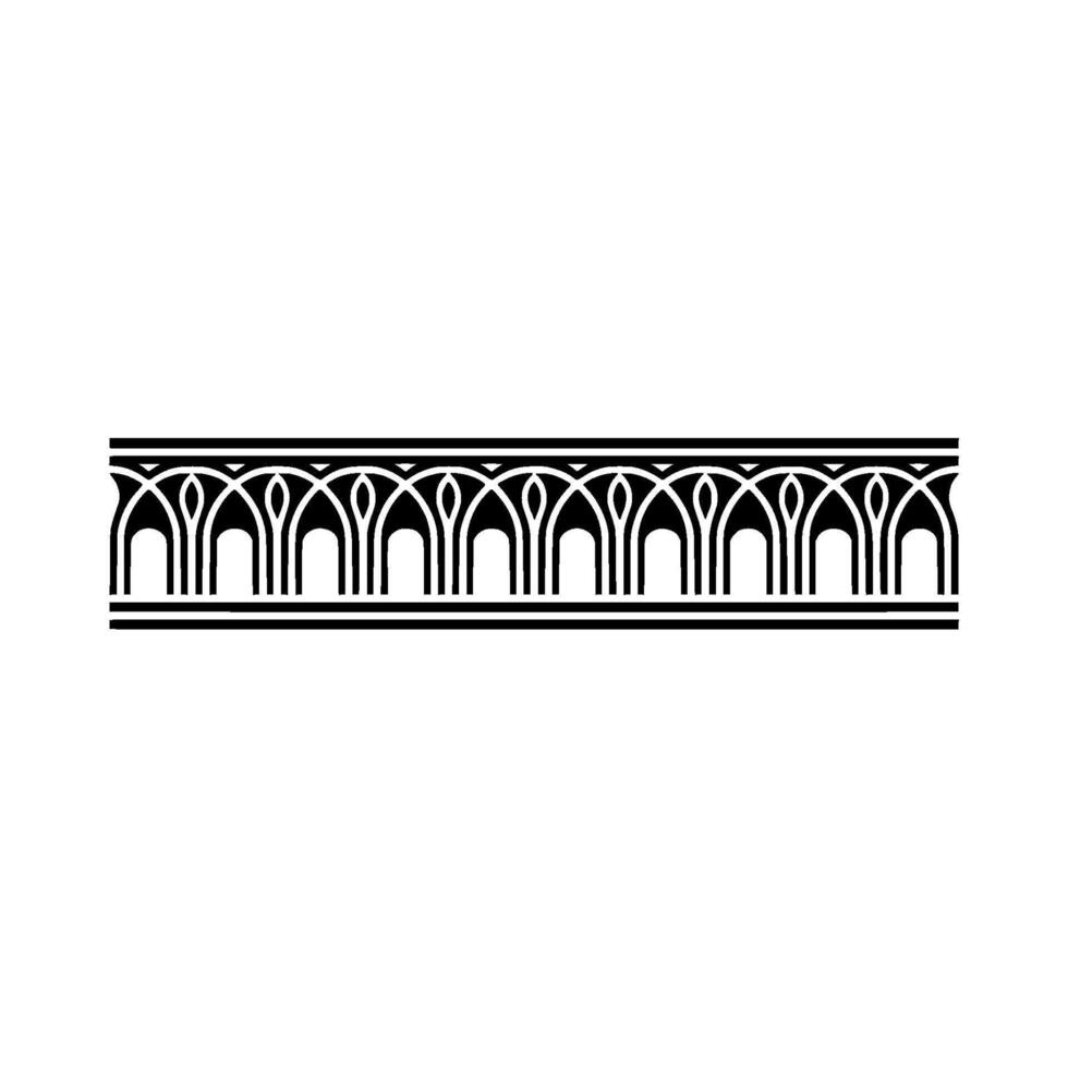 Art Deco Ornament Border, Elegant Linear vector