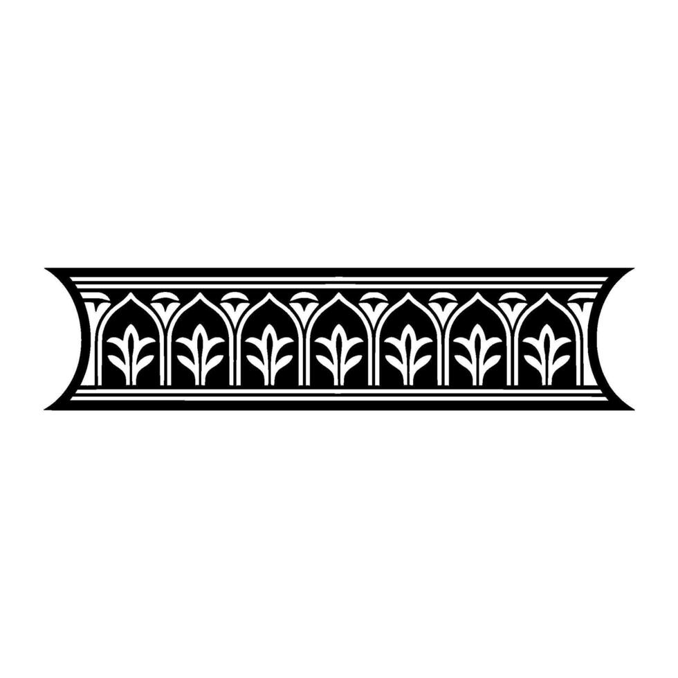 Gothic Floral Border, Vintage Ornamentation, Elegant vector